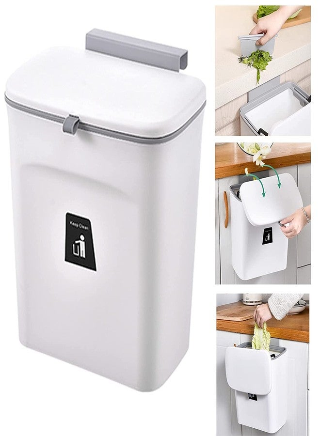 Tonsyl 2.3Gallon Durable Trash Can|Food Waste Bin Hanging Small Trash Can with Lid for Cupboard/Bathroom/Bedroom/Office/Camping, Mountable Indoor - Image 1